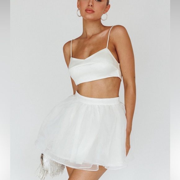 Karrie Layered Ballet Mini Skirt White, L - Picture 5 of 8